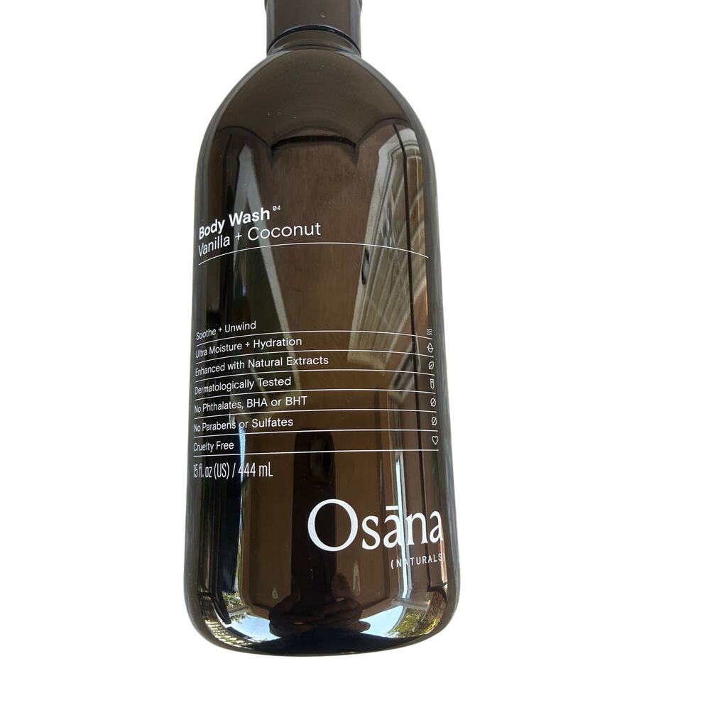 Osana Naturals Body Wash Vanilla + Coconut Ultra Moisture 15oz 444mL NEW